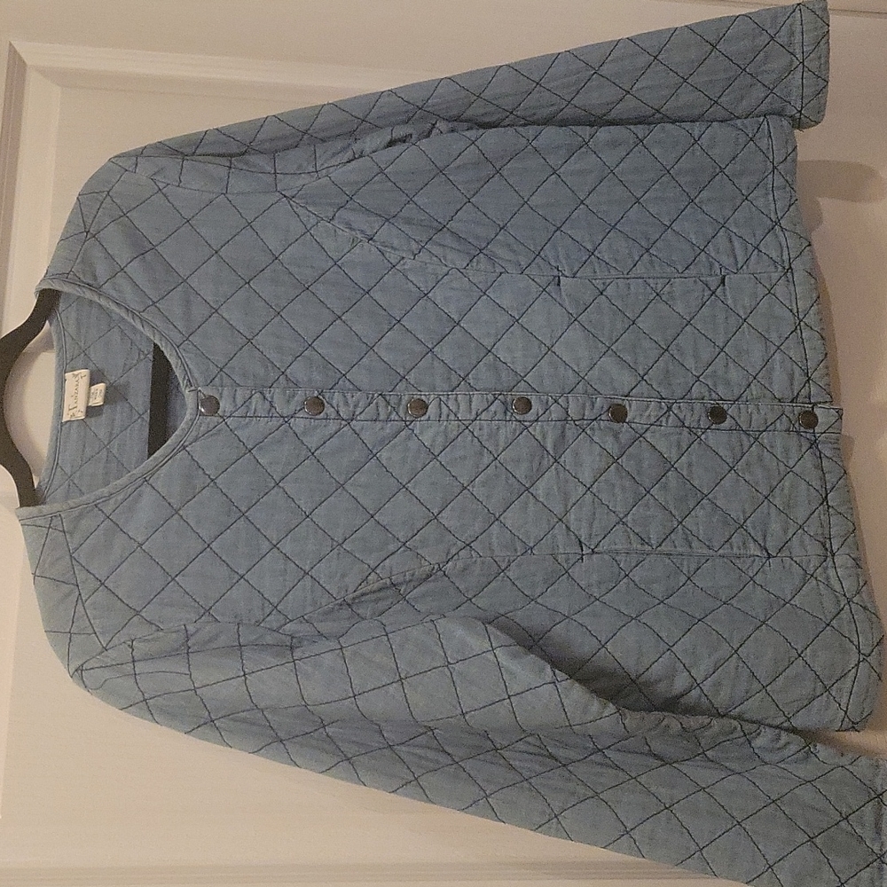 Blue Chambray Quilted Jacket